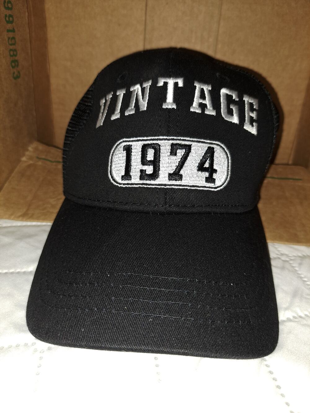 Black (Vintage 1974) Snap Back Trucker Hat New